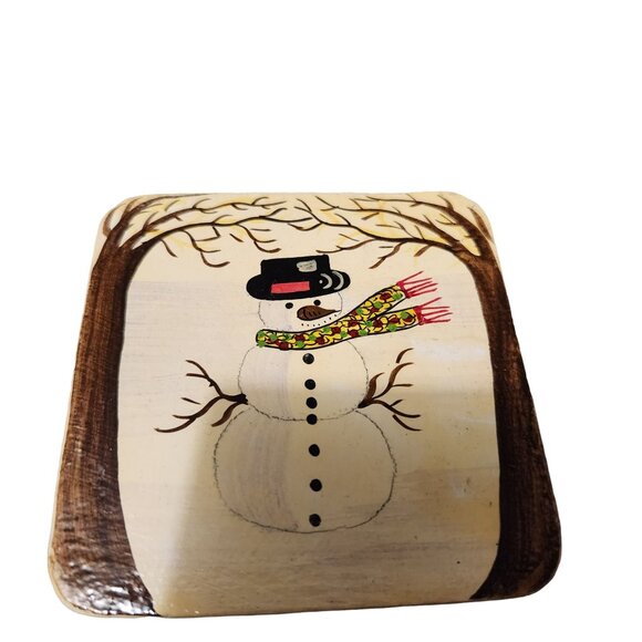 Hand Painted Snowman Coaster Set With Box By The Foreside Company - Picture 9 of 16